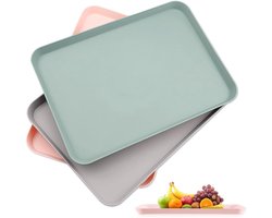 Klein rechthoekig serveerdienblad, antislip, 3 kleuren, 21 cm x 29 cm, ideaal voor cafés, restaurants en feesten