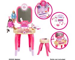 Klein Toys Barbie beautystudio "happy vibes" - incl. gebruiksvoorwerpen en nageldroger met lucht- en lichteffecten - roze beige