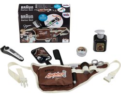 Klein Toys Braun barbierset - 15x8x15 cm - kam, spiegel, schaar, scheerkwast en scheermes - multicolor