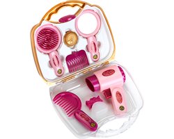 Klein Toys Princess Coralie kapperskoffer - incl. speelgoedfohn en haartools - 21,5x8,5x19 cm - roze