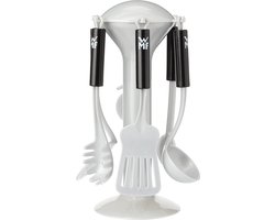 Klein Toys WMF bestekhouder - pizzasnijder, schuimspaan, bakschep, pasta-, meng-, en opscheplepel - duurzaam plastic - grijs zwart