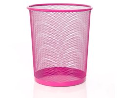 Kleine 10 Liter Prullenbak met Draad Hoogte 34 cm - Moderne Afvalemmer in Roze
