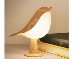 Kleine bureaulamp - vogel lamp met 3 kleuren sensor - draadloze kinderlamp met oplaadbare verlichting