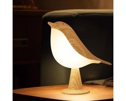 Kleine bureaulamp - vogel lamp met 3 kleurtemperatuur en aanraaksensor - draadloze kinderlamp met oplaadbare batterij - voor slaapkamer, nachtkastje, nachtkastje, auto decoratieve verlichting
