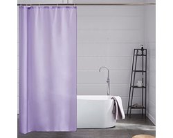 Kleine Douchegordijn Paars - Anti Schimmel Polyester Stof - Waterdicht Douche Gordijn Wasbaar Textiel voor Badkuip of Badkamer - 6 Haken Inbegrepen - 100x200cm