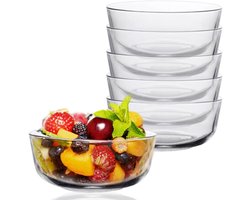 Kleine Glazen Dessertkommen - 6 Stuks - 300 ml - Stapelbare Serveerkomen - IJskommen - Puddingkommen - Dipkommen - Snoep - Saladekommen