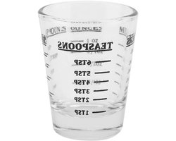 Kleine glazen maatbeker voor ultieme nauwkeurigheid in de keuken - Oz/Ml/weegschalen/eetlepel/theelepel - Set van 4 - Handig keukengereedschap - 30 ml