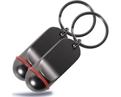 Kleine klassieke hotelsleutelhanger in premium kwaliteit elegante hanger voor autosleutels hotelsleutels tuinhuis hotel sleutelhanger met rubberen ring 2 stuks ongegraveerd, Antraciet |