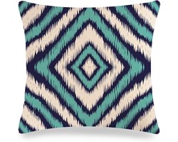 Kleine Kussenhoezen - Sierkussenhoezen Linnen - Woonkamer Decoratie - Geometrisch Ruitpatroon - 40x40 cm - Beige Blauw Groen