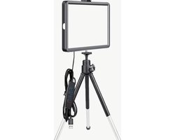 Kleine luxe ledlamp met telescoop statief , camera foto LED video opname - ideaal voor op buro - aanrecht - badkamer make-up lamp - light - vergadering - moederdag cadeau idee - kerst kado