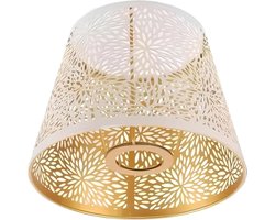 Kleine moderne vloerlamp E27/E26 - wit ijzeren bloemmotief kap - afmeting 13×19×15 cm - geschikt voor woonkamer