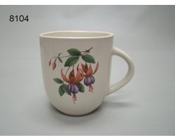 Kleine mok met afbeelding bloem fuchsia