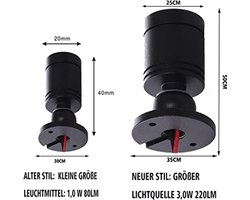 Kleine plafondspots 3W - Mini-opbouwspot met transformator voor glazen vloeren en meubels - Set van 4 stuks - Zwart