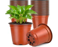 Kleine potplanten, plastic potten van 15,5 cm, bloempotten, vetplantenpotten, kamerbloempotten, verdikte zaailingpotten, kleine kamerbloempotten, tuinbloempotten en plantenbakken