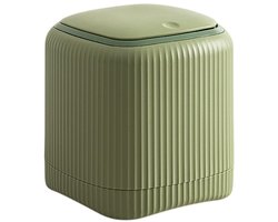 Kleine prullenbakken - Prullenbakken met deksel - Prullenbakken - Prullenbakken voor op kantoor - Bureauprullenbakken - Draagbare prullenbakken - Geschikt voor woonkamers, keukens, badkamers, kantoren, nachtkastjes, enz - Groen