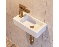 Kleine Rechthoekige Wastafel Keramiek Wandmontage voor Toilet en Badkamer