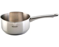 Kleine Roestvrijstalen Steelpan 12 cm - Inductie Geschikt en Stapelbaar voor Eenpersoons Huishoudens