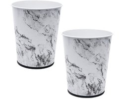 Kleine ronde afvalbak van 5 liter | Set van 2 | Perfect voor badkamer, slaapkamer, keuken, kantoor en slaapzaal