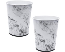 Kleine ronde afvalbak van 5 liter | Set van 2 | Perfect voor badkamer, slaapkamer, keuken, kantoor en slaapzaal