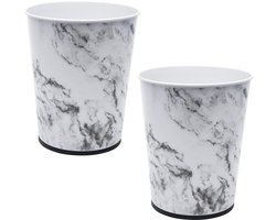 Kleine ronde afvalbak van 5 liter | Set van 2 | Perfect voor badkamer, slaapkamer, keuken, kantoor en slaapzaal