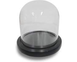 Kleine Ronde Stolp-Vitrine | H13cm x Ø10cm | Glas | Transparant - Zwart