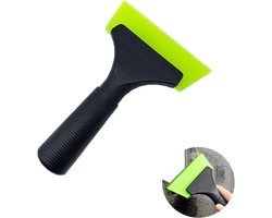 Kleine Ruitenschooner van 13.5 cm met Groene Rubberen Lemmet voor Auto, Glas en Douche - Antislip Handvat voor Efficiënt Schoonmaken van Ramen en Spiegels