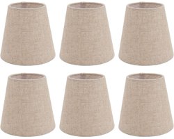 Kleine Set Van 6 Linnen Kroonluchter Tinten Clip Op Lampenkap 3.7x5.5x5.1inch
