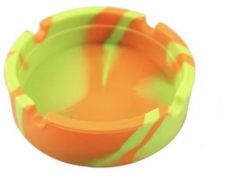 Kleine siliconen asbak - Klein asbakje - Siliconen - 8CM - Groen/Geel/Oranje - Flexibele asbak - Cadeautje - CHPN