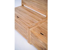 Kleine teakhouten tuin bijzettafel met opbergruimte - 40 x 60 x 40 cm - Multifunctioneel - Bijzettafel - Voetenbank - Balkonstoel