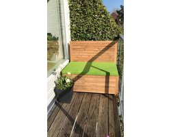 Kleine teakhouten tuinbank met opbergruimte - 120 x 60 x 90 cm - Duurzaam Teakhout - Blijft strak en mooi - Sterke constructie om lang mee te gaan