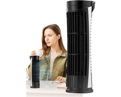 Kleine torenventilator | Persoonlijke ventilator USB opladen | Bladeless stille torenventilator met LED-licht voor slaapkamer RV Bureau Studio Indoor Garage Auto Keuken