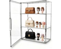 Kleine Transparante Acryl Vitrinekast, 3-Laags Plexiglas Doos Voor Verzamelobjecten Glazen Vitrinekast Met Magnetische - ShopVlot