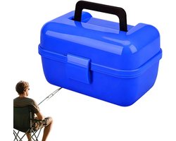 Kleine Visdoos - Opbergkoffer Vistuig - Vissen Organiseren - Dubbellaags Systeem - 23 x 16 x 135 cm - Blauw