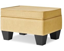 Kleine Voetenbank Ottomaanse - Rechthoekige Linnen Poef met Gewatteerde Zitting