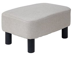 Kleine Voetenbank van Linnen - Modern Poef voor Woonkamer en Slaapkamer