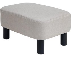 Kleine voetenbank van linnen stof - Ottomaanse voetsteun - modern design - woonkamer slaapkamer - rechthoekige kruk - gevoerde zitting - 42 cm