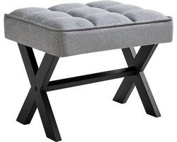 Kleine voetensteun kruk - multifunctionele bijzettafel - 1 stuk - blauwgrijs - linnen