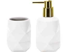 Kleine Wolke Badkamer Set Golden Crackle Wit