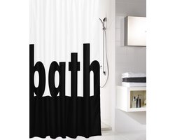 Kleine Wolke Douchegordijn Bath Zwart-wit 180x200cm
