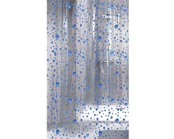 Kleine Wolke - Douchegordijn Bubble navy blauw 180x200 cm