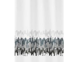 Kleine Wolke - Douchegordijn City zw/wit 180x200cm