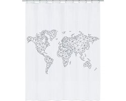 Kleine Wolke - Douchegordijn Reiselust - Zwart - 180x200cm