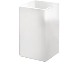 Kleine Wolke Flash toothbrush cup, stone, snow white, width 6.3 x height 10 cm