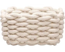 Kleine Wolke opbergmand naturel 14x19x10 cm - gevlochten opbergmand voor badkamer