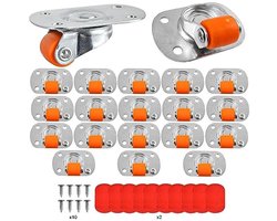 Kleine Zelfklevende Meubelwielen - 20 Stuks Met Draaibare Functie