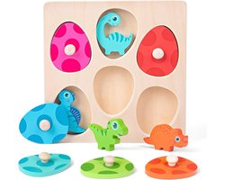 Kleinkind Speelgoed - Dinosaurus Vorm Koppeling Speelgoed - Leren Kleuren Categorieën Vorm Puzzels - Kleinkind Puzzel Speelgoed - Geschikt Voor 1-3 Jaar Oud