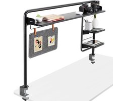Klem-on 127cm Bureau Rekken Systeem voor Zit-Stand Werkstation - Verhoogde Planken en Magnetisch Memo Board Organizer