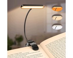 Klembare Leeslamp - 9 LEDs Dimbare Lamp - 3 Kleurtemperaturen- USB Oplaadbare Nachtlamp