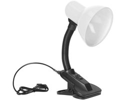 Klemlamp E27 met Clip en Flexibele Arm - Bureaulamp Zwart, Wit of Rood
