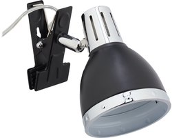 klemlamp - klembare leeslamp - retro - E14 fitting - slaapkamer - zwart